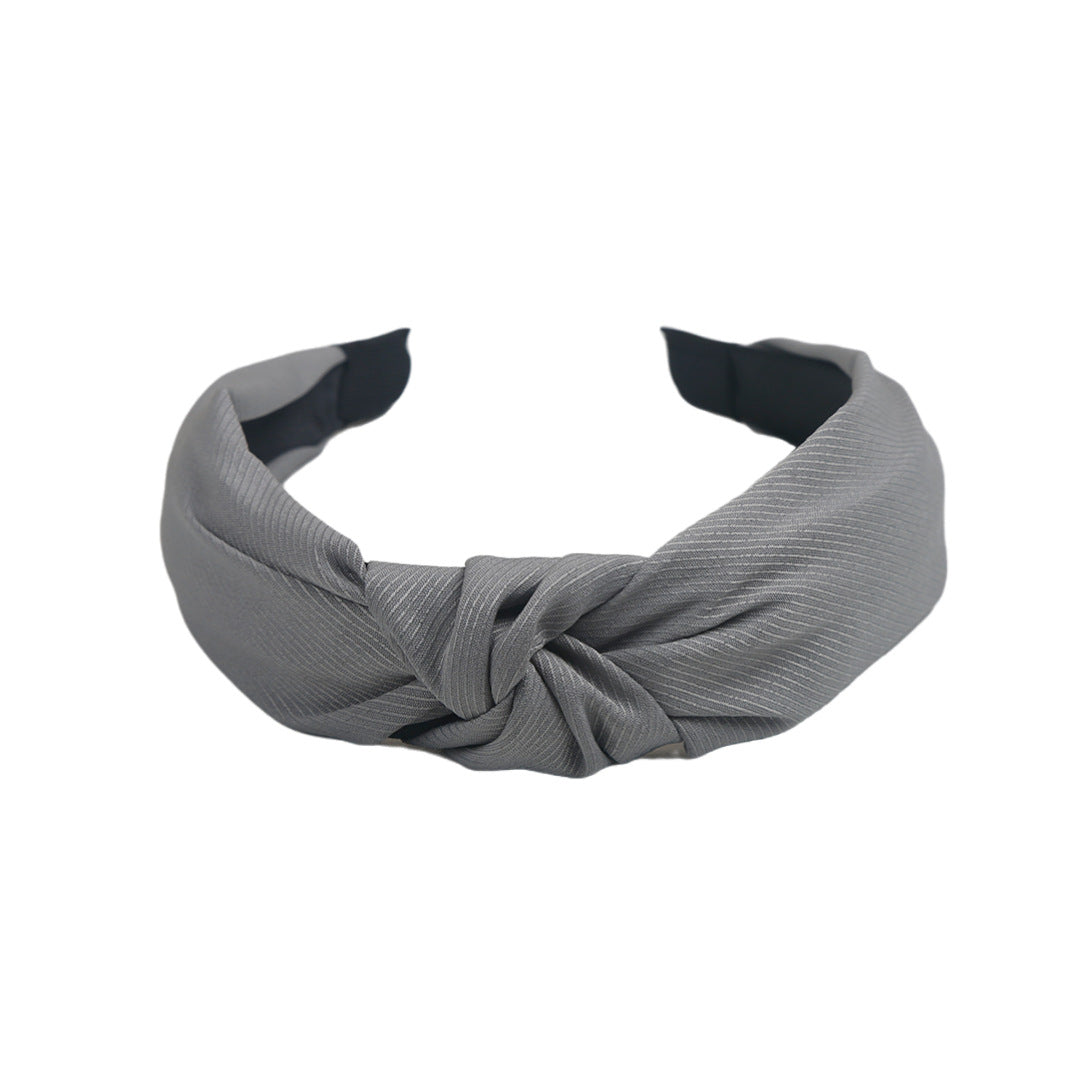 Wholesale Solid Color Knotted Fabric Wide Edge Headband